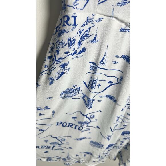 Anthropologie Maeve Short-Sleeve Collared Italian Coast Wrap Mini Dress Medium - Picture 7 of 12